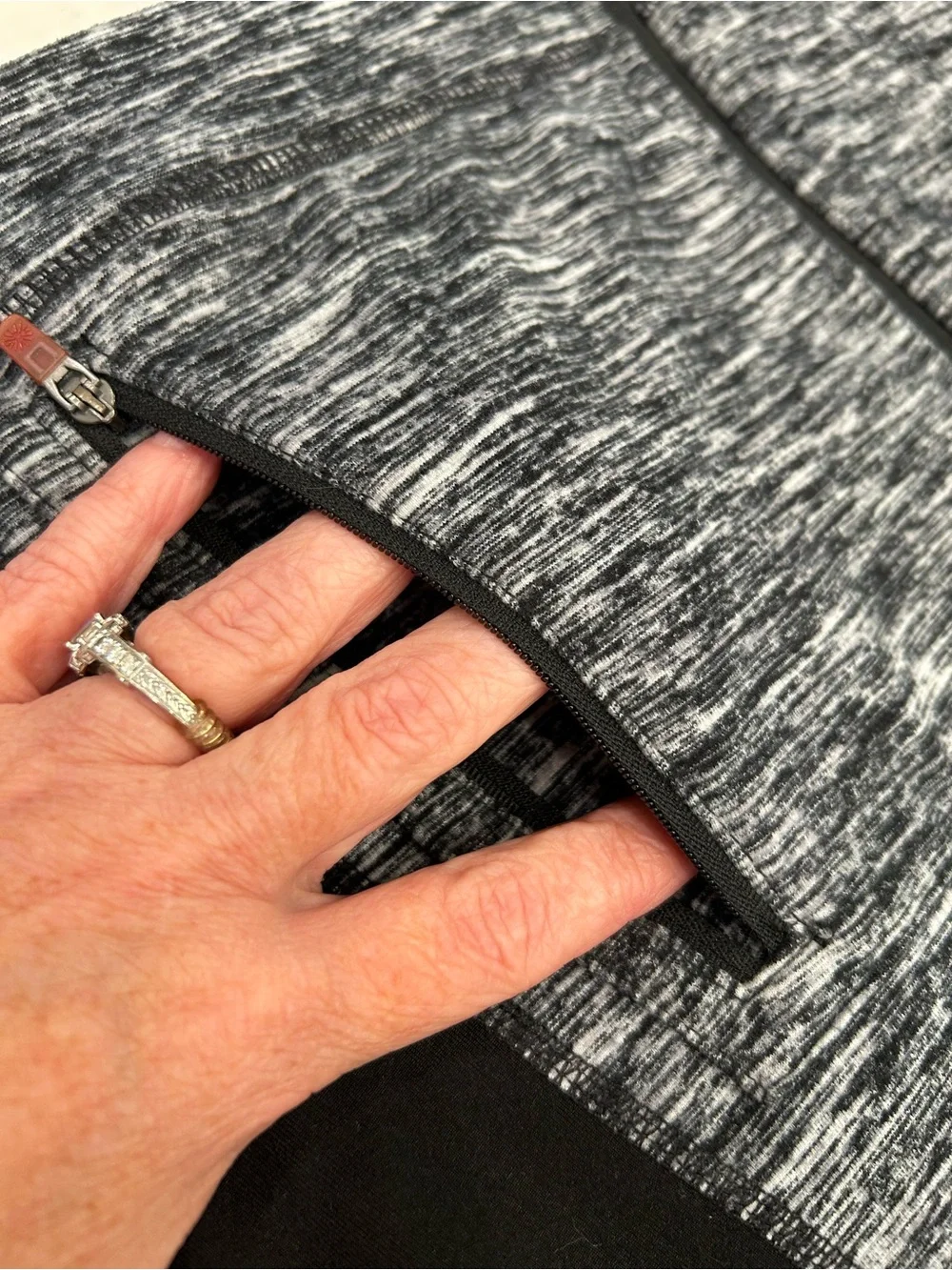 Heathered Gray Full-Zip Jacket with Pink Accents
